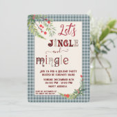 Jingle & mingle plaid vakantie partij corporate kaart (Staand voorkant)