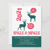 Jingle & Mingle Reindeer Kerstparty Fun Kaart (Voorkant)