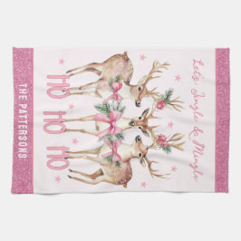 Jingle Mingle Rendier Geschenk met Aangepaste Naam Theedoek