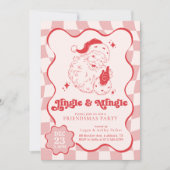 Jingle & Mingle Retro Kerstmis Vriendenfeest Kaart (Voorkant)