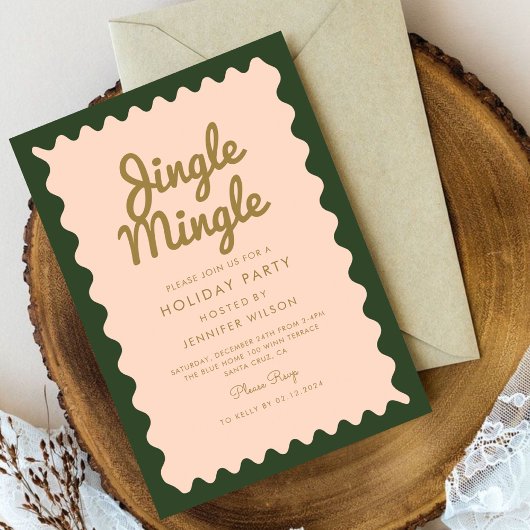 Jingle Mingle Retro Kerstvakantie feest Kaart