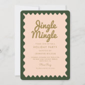 Jingle Mingle Retro Kerstvakantie feest Kaart (Voorkant)