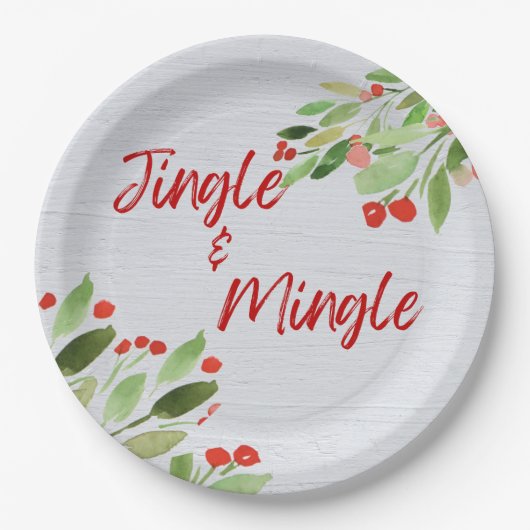 Jingle & Mingle Ronde Papier Borden Papieren Bordje (Voorkant)
