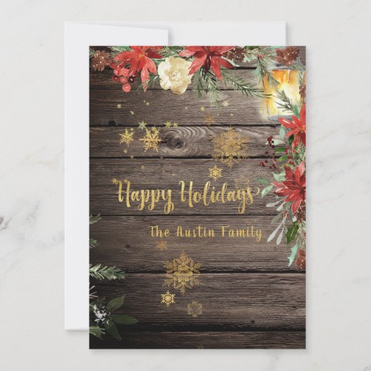 Jingle & Mingle Rustiek Goud Kalligrafie Partij Kaart (Achterkant)