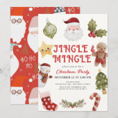 Jingle & Mingle Schattige kerstfeestje Kaart (Voorkant / Achterkant)
