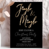 Jingle & Mingle Sparkle Script Black Christmas Kaart