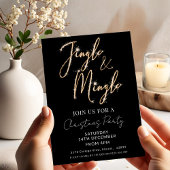 Jingle & Mingle Sparkle Script Black Christmas Kaart