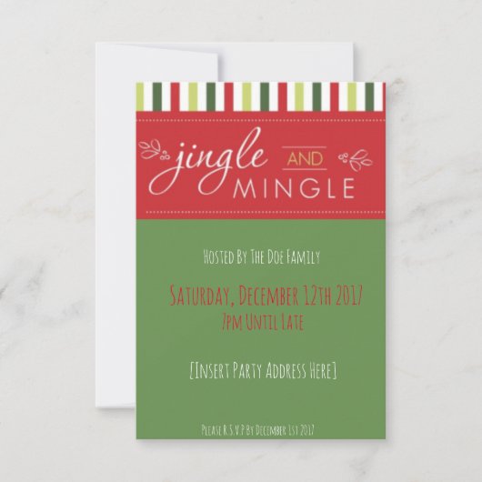 Jingle & Mingle! Uitnodiging voor kerstfeest (Voorkant)