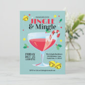 Jingle & Mingle Vakantie Cocktail Party Uitnodigin Kaart (Staand voorkant)