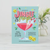 Jingle & Mingle Vakantie Cocktail Party Uitnodigin Kaart (Staand voorkant)