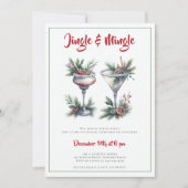 Jingle Mingle Vakantie cocktails Kerstfeest Kaart (Voorkant)