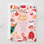 Jingle Mingle Vrolijk Kerstfeest Kaart (Voorkant)