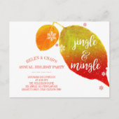 Jingle & Mingle Warm Holiday Party Uitnodiging Briefkaart (Voorkant)