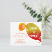 Jingle & Mingle Warm Holiday Party Uitnodiging Briefkaart (Staand voorkant)