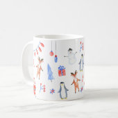 Jingle & Mingle waterverf Kerst Koffiemok (Voorkant links)