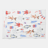 Jingle & Mingle waterverf Kerst Theedoek (Horizontaal)