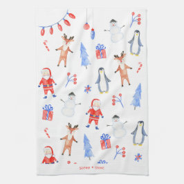 Jingle & Mingle waterverf Kerst Theedoek