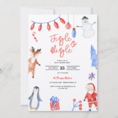 Jingle & Mingle waterverf Kerstfeest Kaart (Voorkant)