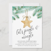 Jingle & Mingle Waterverf Pine Tree-feestdag Kaart (Voorkant)