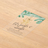 Jingle & Mingle Waterverf Pine Tree Holiday Party Acryl Uitnodigingen (Laagn)
