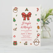 Jingle & Mingle Whimsy Doodle Lijst Kerstfeest Kaart (Staand voorkant)