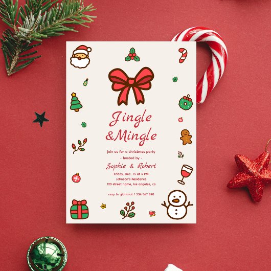 Jingle & Mingle Whimsy Doodle Lijst Kerstfeest Kaart