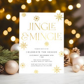Jingle & Mingle White Gold Snowflakes Vakantie Kaart