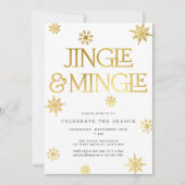 Jingle & Mingle White Gold Snowflakes Vakantie Kaart (Voorkant)