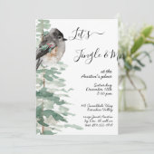 Jingle Mingle Woodland Tree & Bird Party Invite Kaart (Staand voorkant)