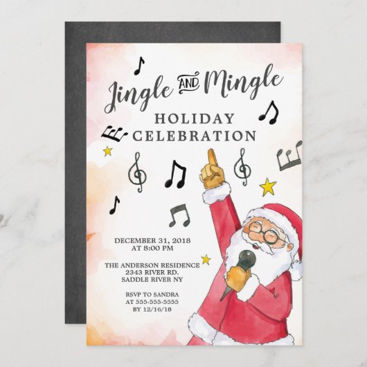 Jingle Mingle zingt kerstfeest Kaart (Voorkant / Achterkant)