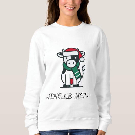 Jingle Mow Funny Christmas Koe Trui (Voorkant)