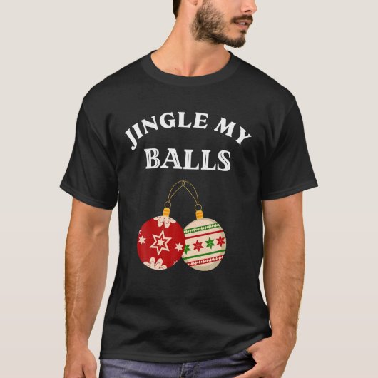 Jingle My Balls Funny Kerstmis Couples Match T-shirt (Voorkant)