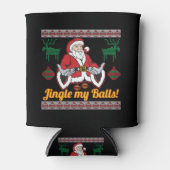Jingle My Balls Santa Claus Ugly KerstSweater Blikjeskoeler (Voorkant)