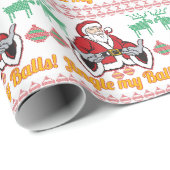 Jingle My Balls Santa Claus Ugly KerstSweater Cadeaupapier (Rol Hoek)