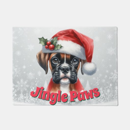 Jingle Paws and Boxer Dog Joy  Deurmat (Voorkant)