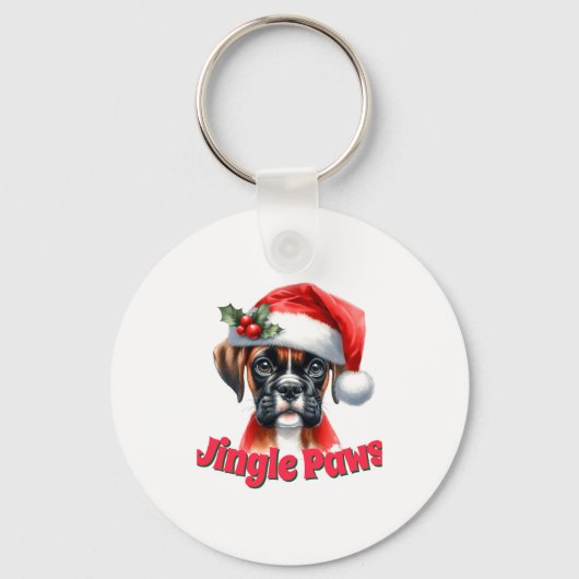 Jingle Paws And Boxer Dog Joy Sleutelhanger (Voorkant)