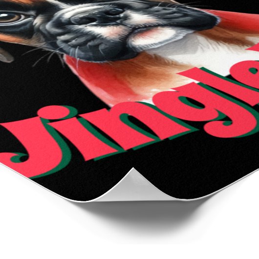 Jingle Paws And Boxer Dog Joy T Shirt Poster (Hoek)