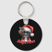 Jingle Paws And Boxer Dog Joy T Shirt Sleutelhanger (Voorkant)