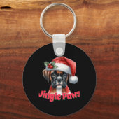 Jingle Paws And Boxer Dog Joy T Shirt Sleutelhanger (Voorkant)