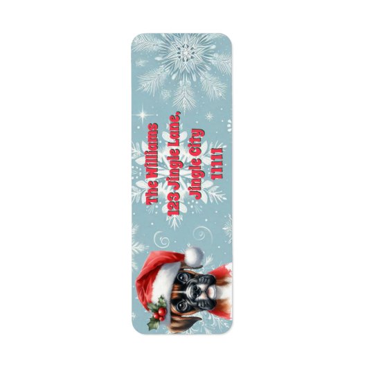 Jingle Paws Boxer Hond  Etiket (Voorkant)