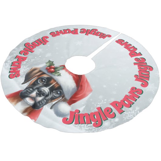 Jingle Paws en Boxer Dog Joy Kerstboom Rok (Gekanteld)