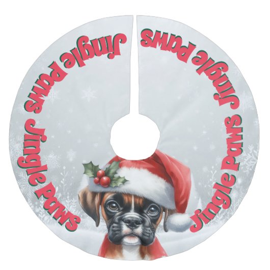 Jingle Paws en Boxer Dog Joy Kerstboom Rok (Voorkant)