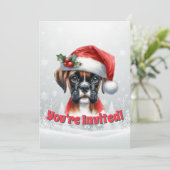 Jingle Paws en Boxer Dog Joy Kerstfeest Kaart (Staand voorkant)