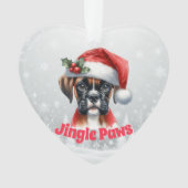 Jingle Paws en Boxer Dog Joy Ornament (voorkant)