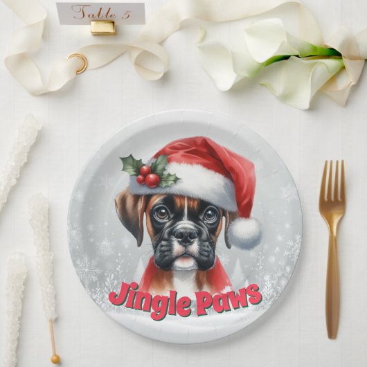 Jingle Paws en Boxer Dog Joy Papieren Bordje (Huwelijk)