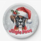 Jingle Paws en Boxer Dog Joy Papieren Bordje (Voorkant)