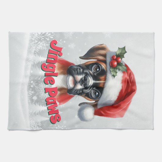 Jingle Paws en Boxer Dog Joy Theedoek (Horizontaal)