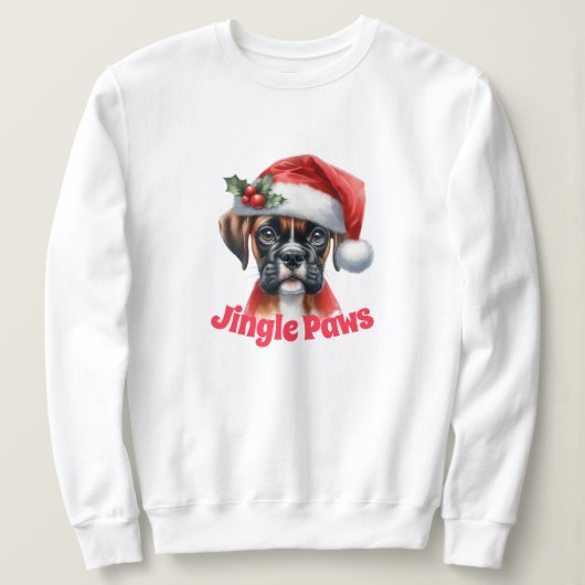 Jingle Paws en Boxer Dog Joy Trui (Design voorkant)