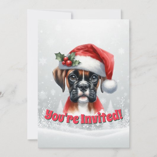 Jingle Paws en Boxer Dog Joy Vakantiefeest Kaart (Voorkant)