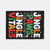 Jingle Paws Jingle Vitals Funny Vet Nurse Xmas  Fleece Deken (Voorkant (Horizontaal))